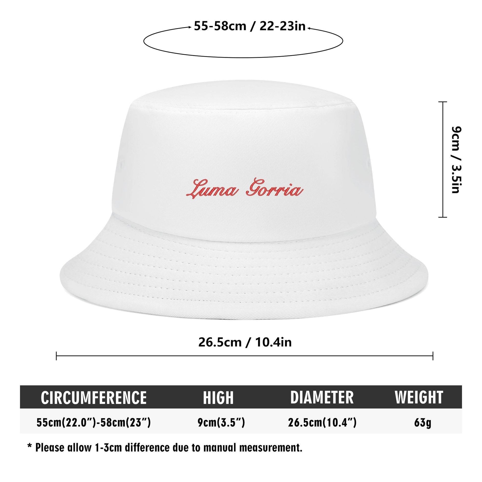 Unisex Fashion Embroidered Name /Texts Bucket Hats - Luma Gorria vêtement