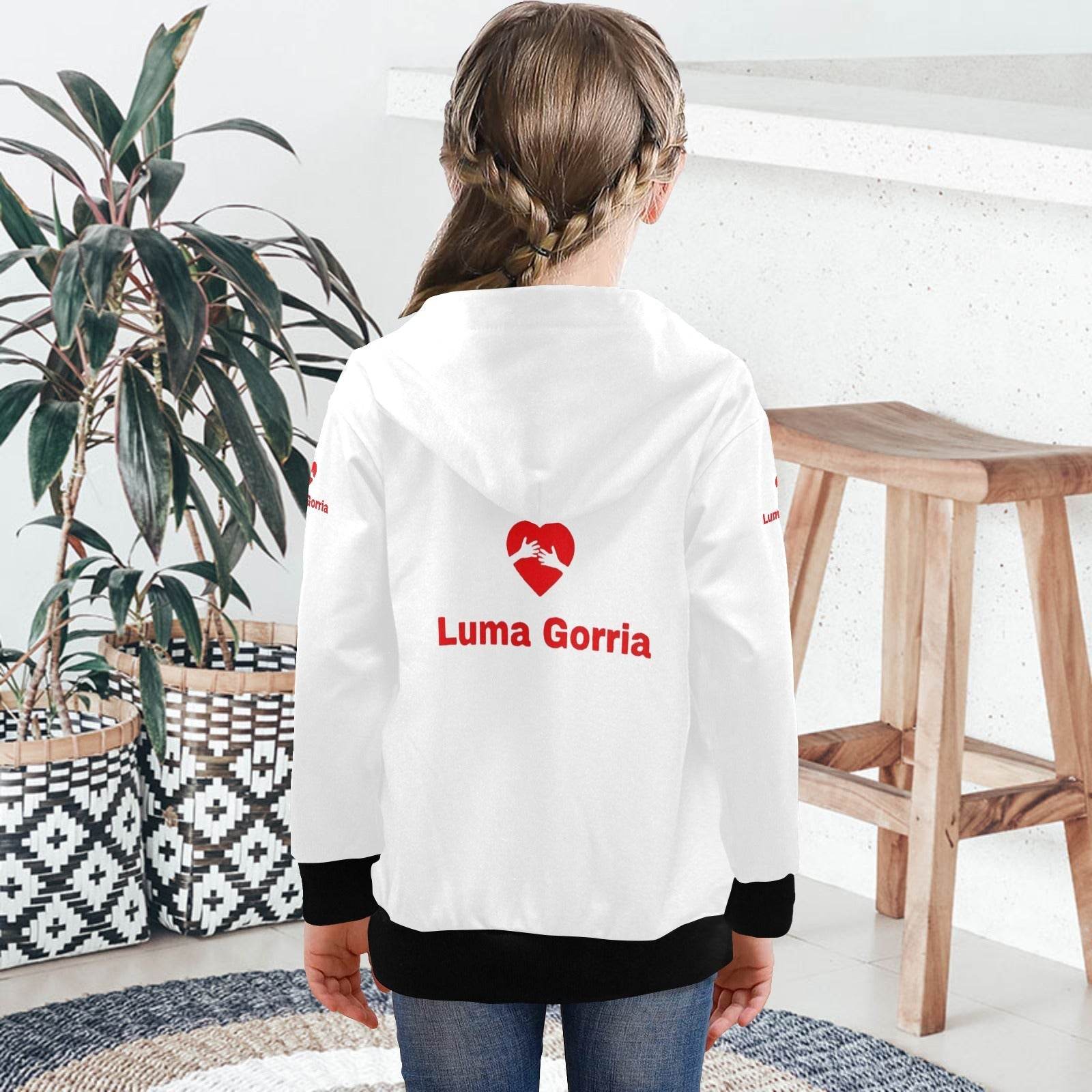 Veste Sweat Fille 100% Polyester à Capuche Zippée – Confort et Protection - Luma Gorria vêtement