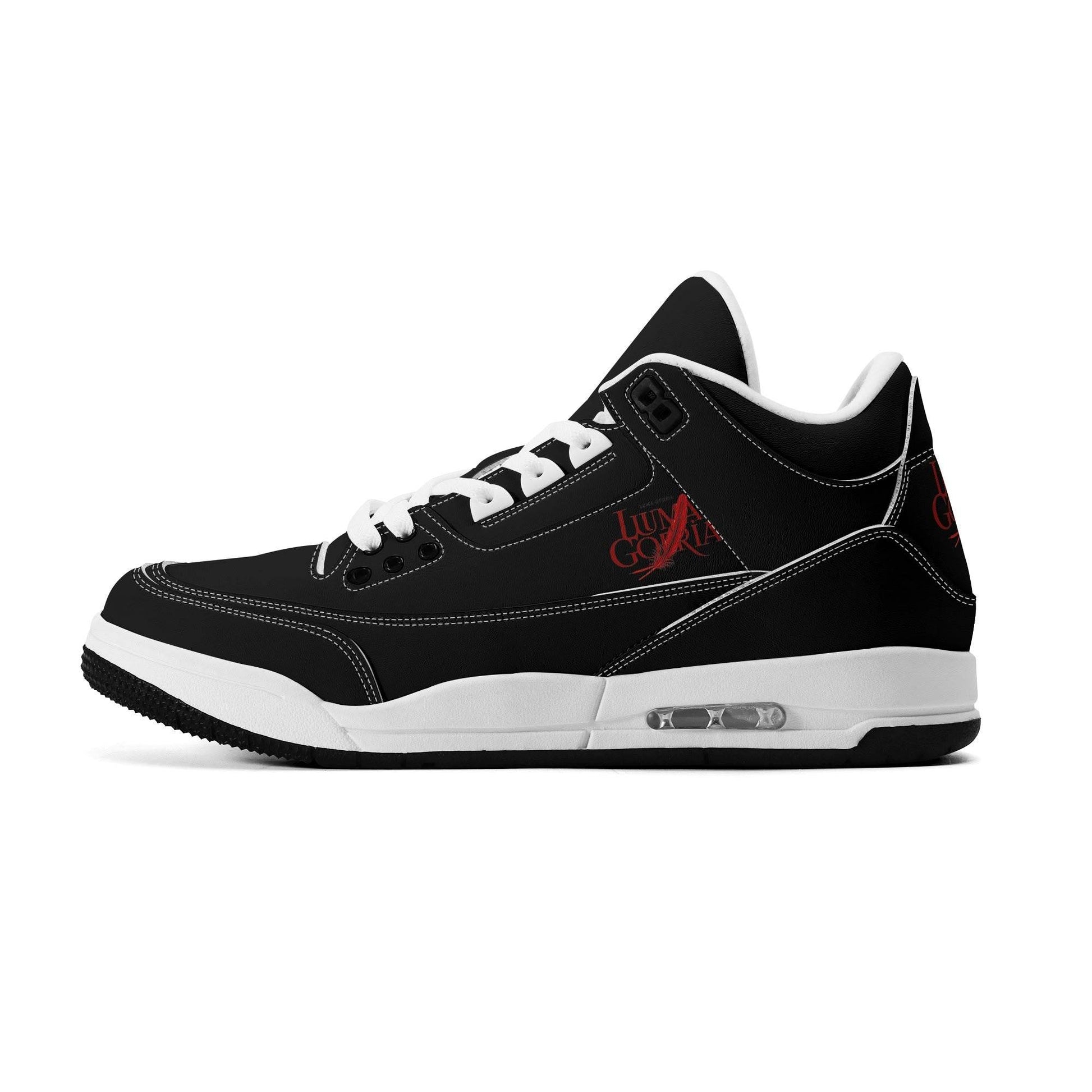 Womens High Top Retro Leather Basketball Sneakers - Luma Gorria vêtement
