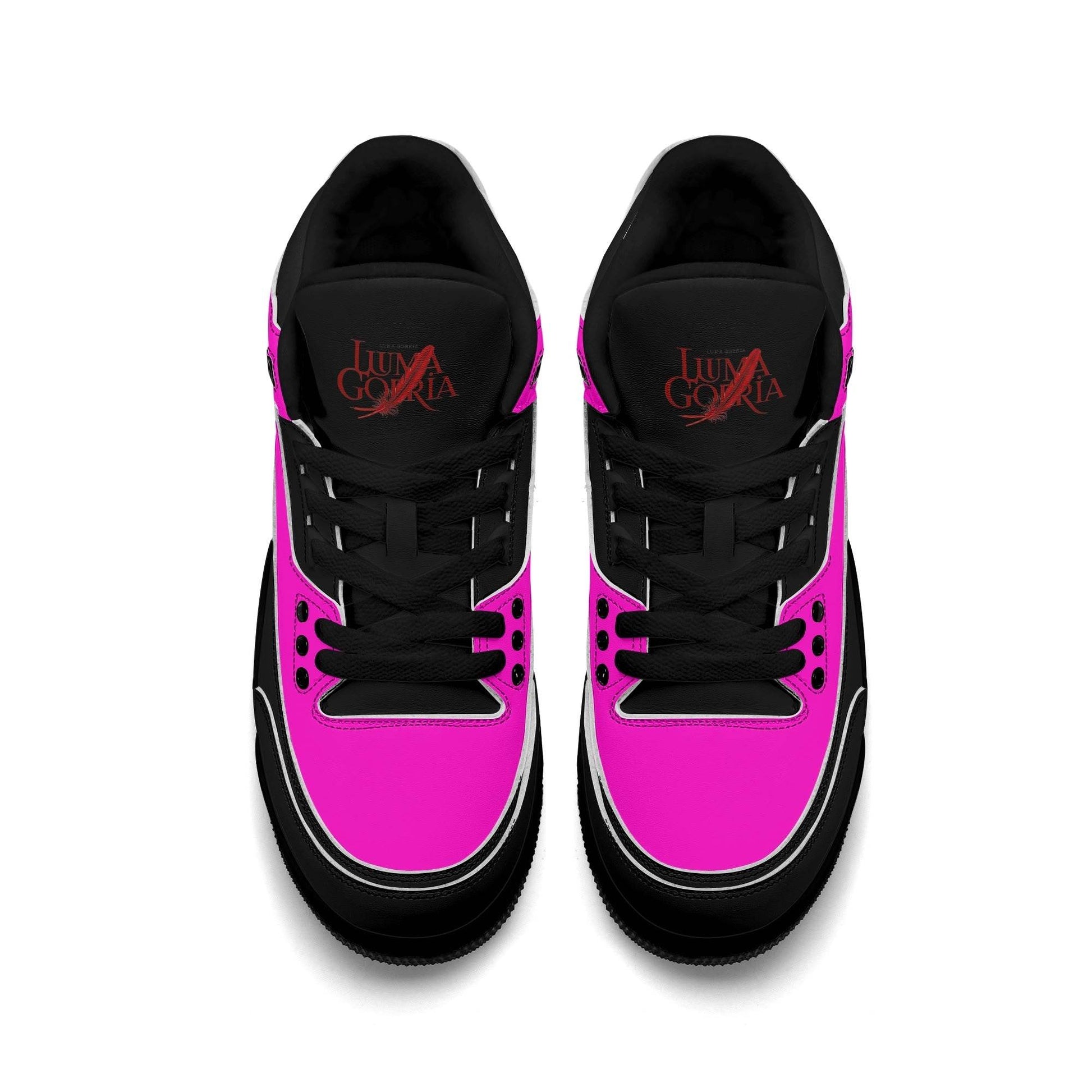 Womens High Top Retro Leather Basketball Sneakers - Luma Gorria vêtement