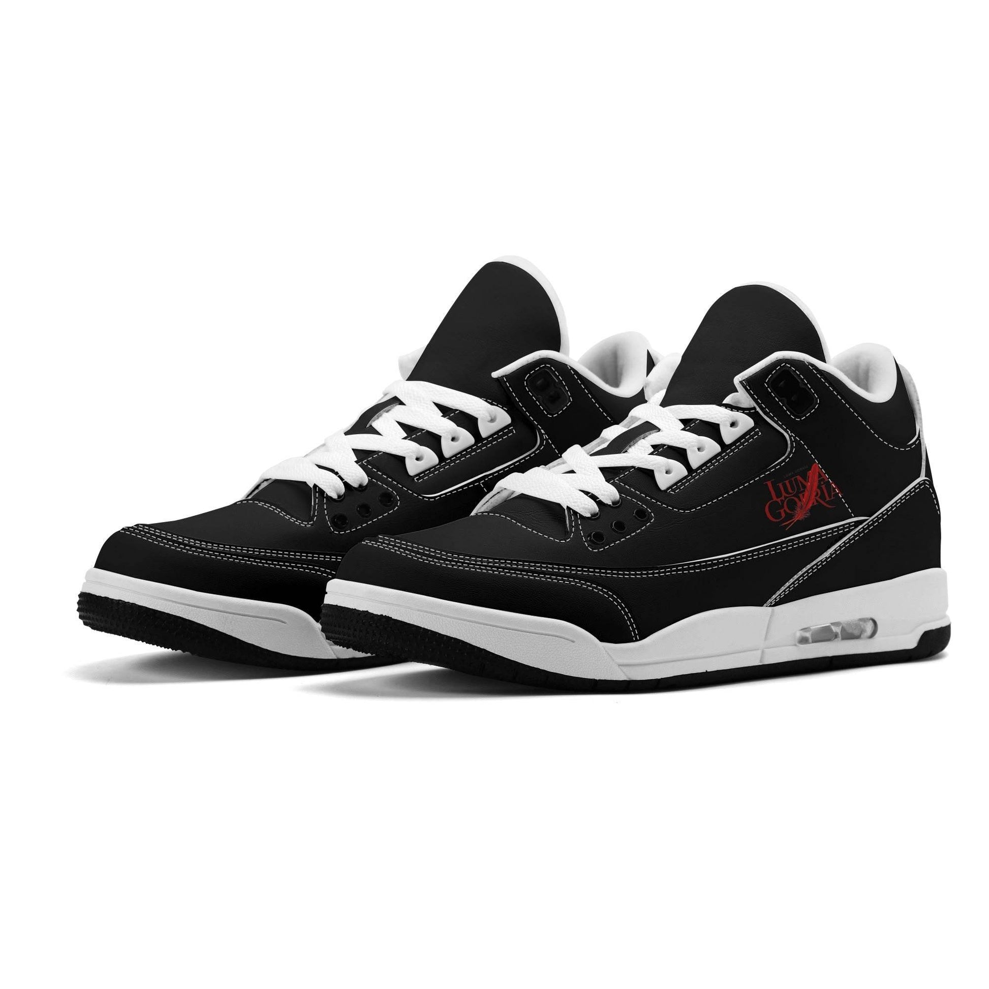 Womens High Top Retro Leather Basketball Sneakers - Luma Gorria vêtement