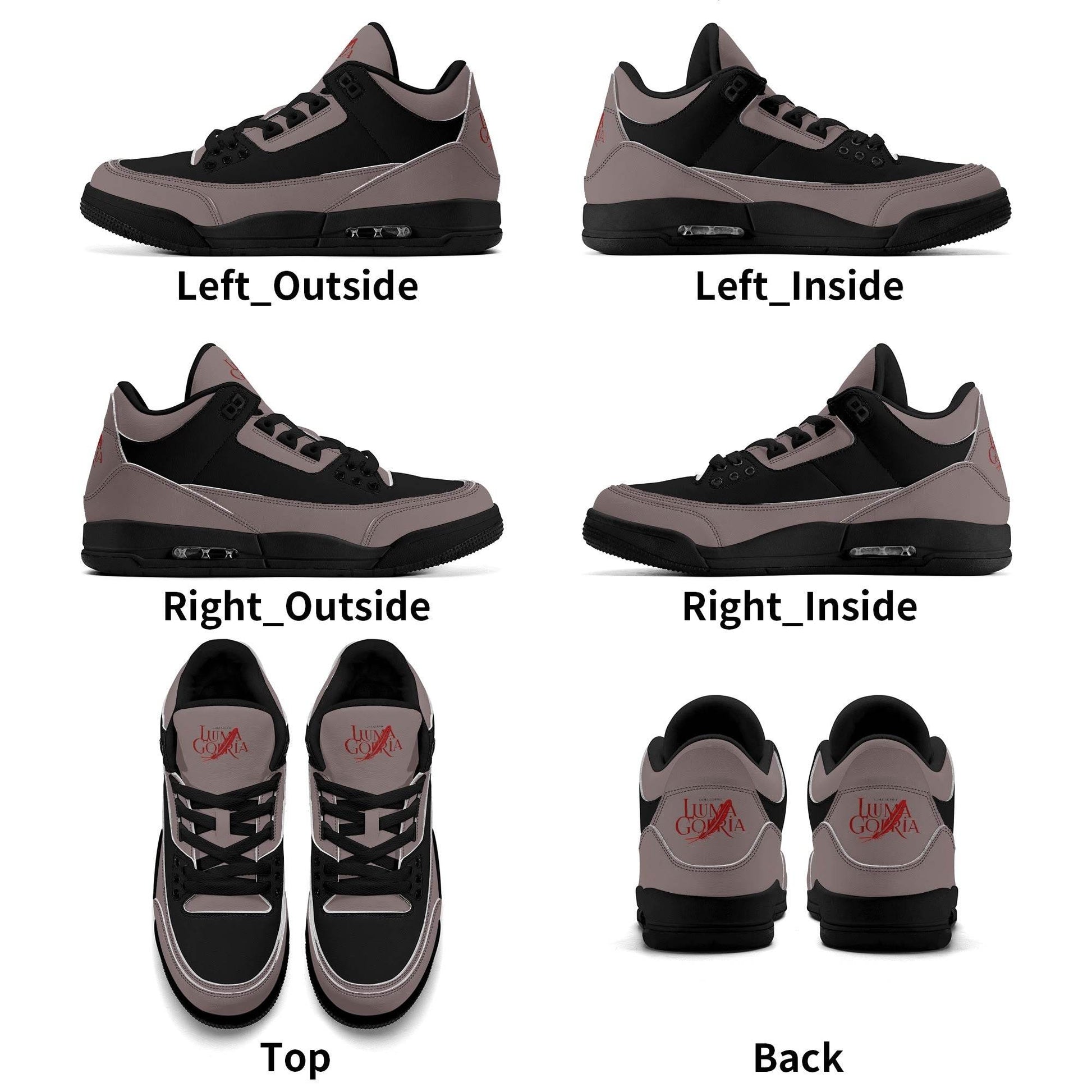 Womens High Top Retro Leather Basketball Sneakers - Luma Gorria vêtement