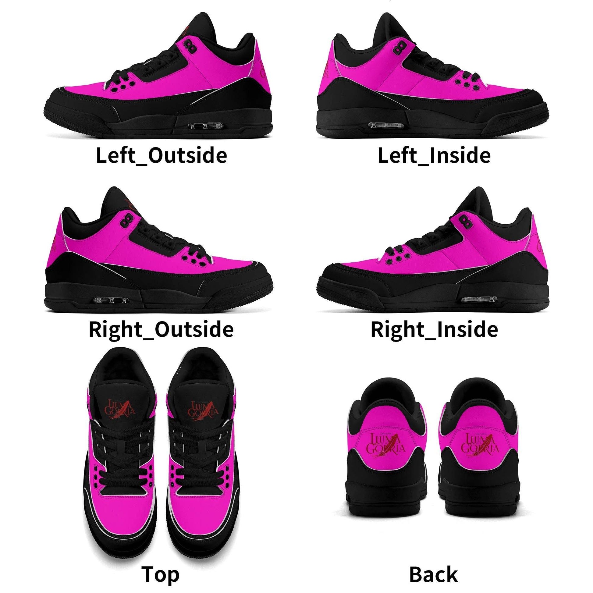 Womens High Top Retro Leather Basketball Sneakers - Luma Gorria vêtement