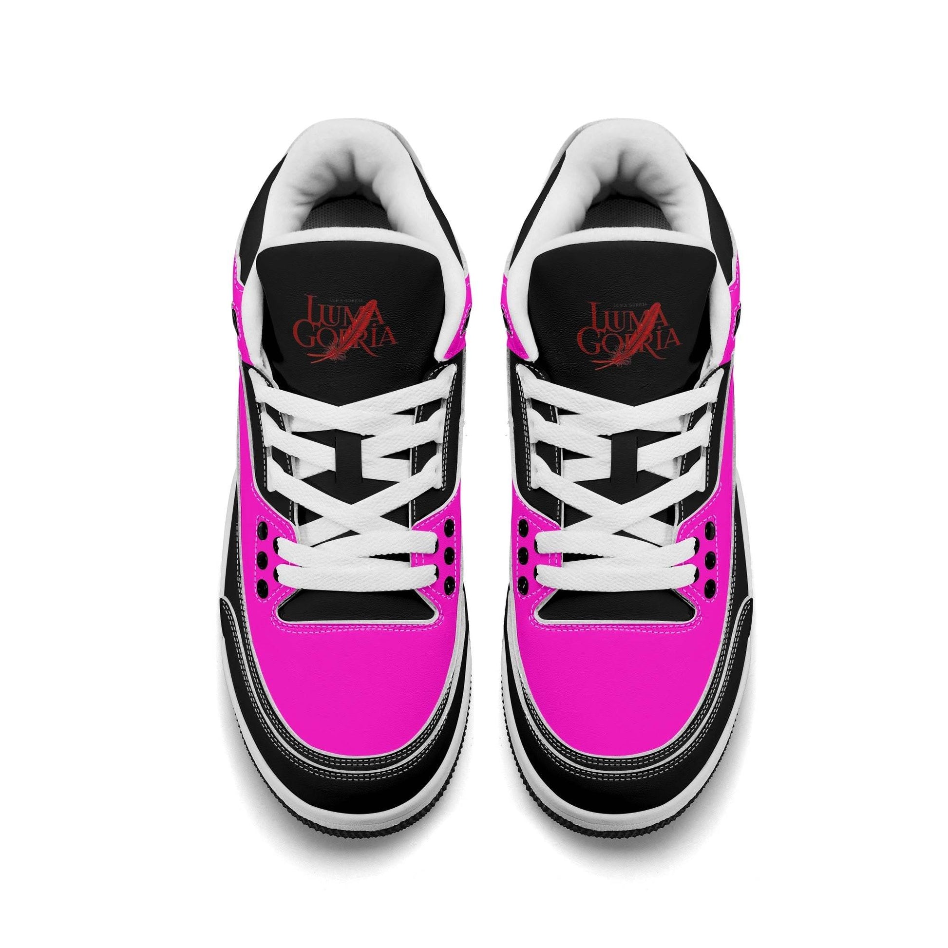 Womens High Top Retro Leather Basketball Sneakers - Luma Gorria vêtement