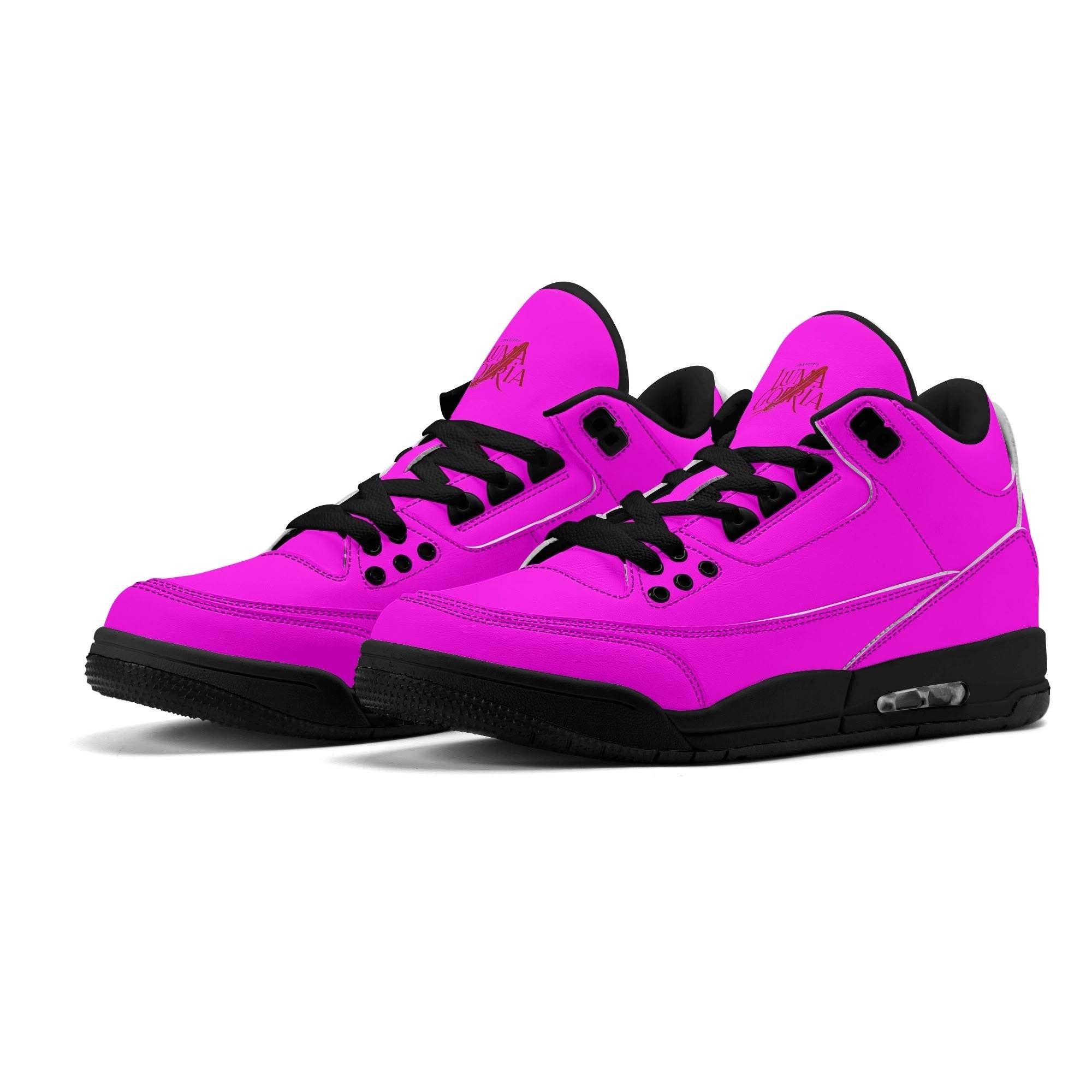 Womens High Top Retro Leather Basketball Sneakers - Luma Gorria vêtement