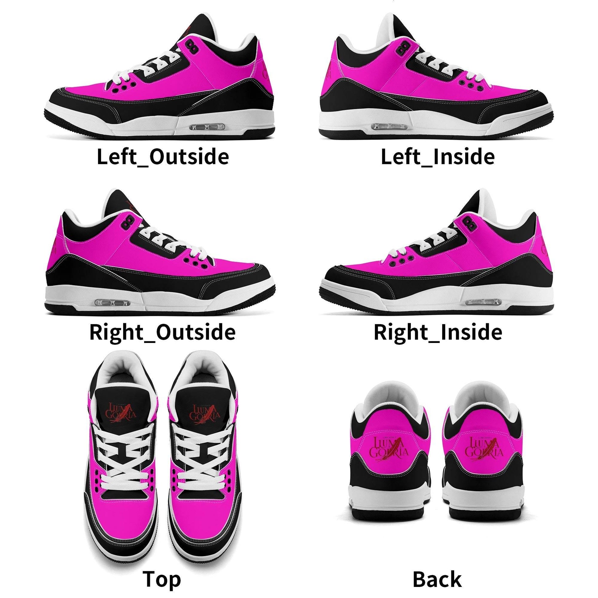 Womens High Top Retro Leather Basketball Sneakers - Luma Gorria vêtement