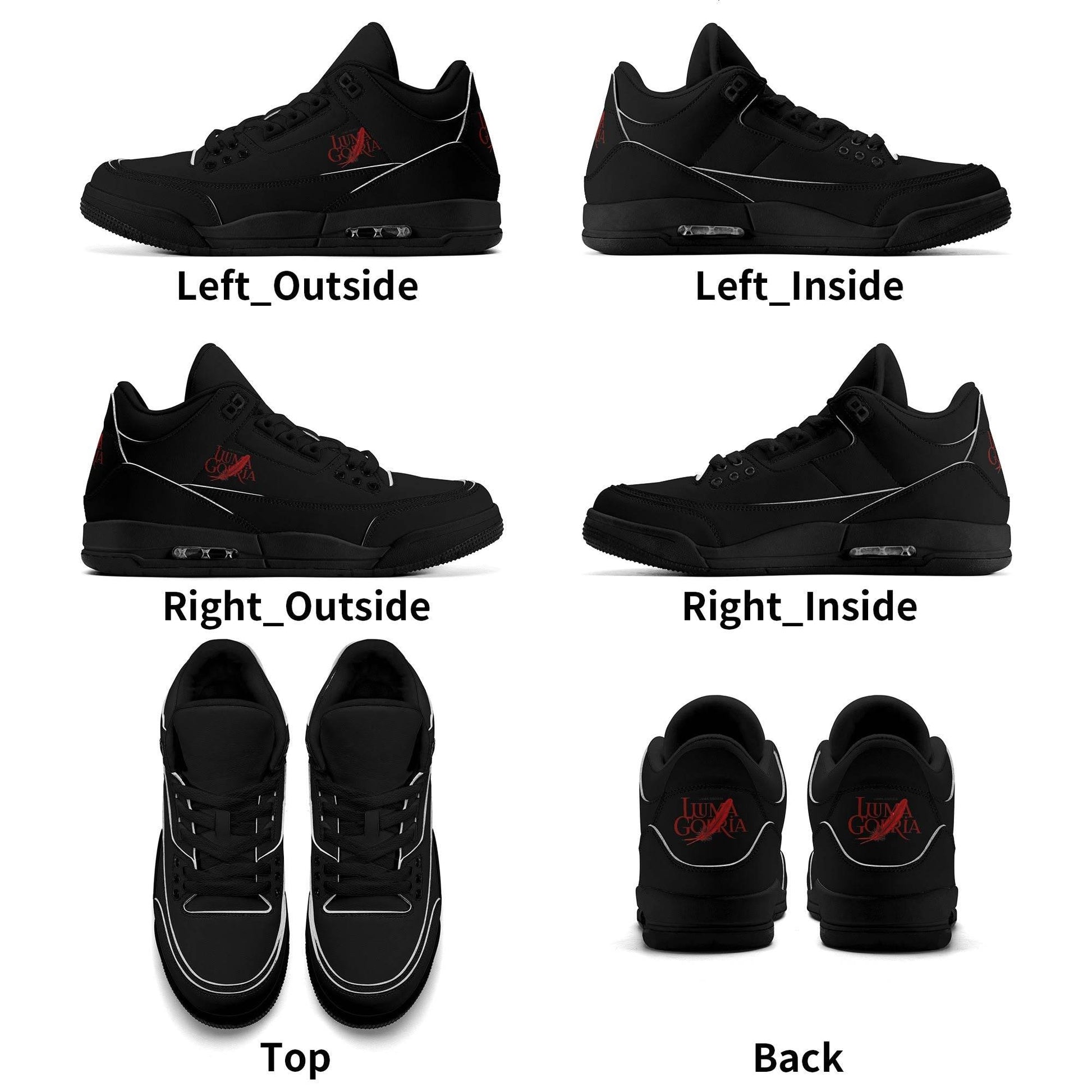 Womens High Top Retro Leather Basketball Sneakers - Luma Gorria vêtement