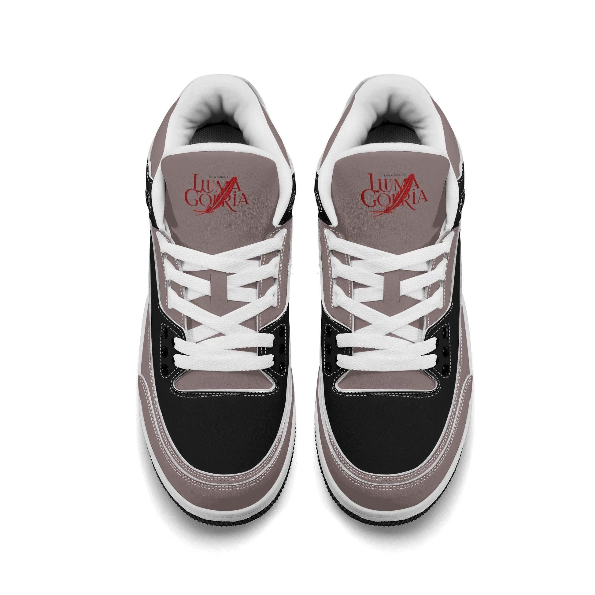 Womens High Top Retro Leather Basketball Sneakers - Luma Gorria vêtement