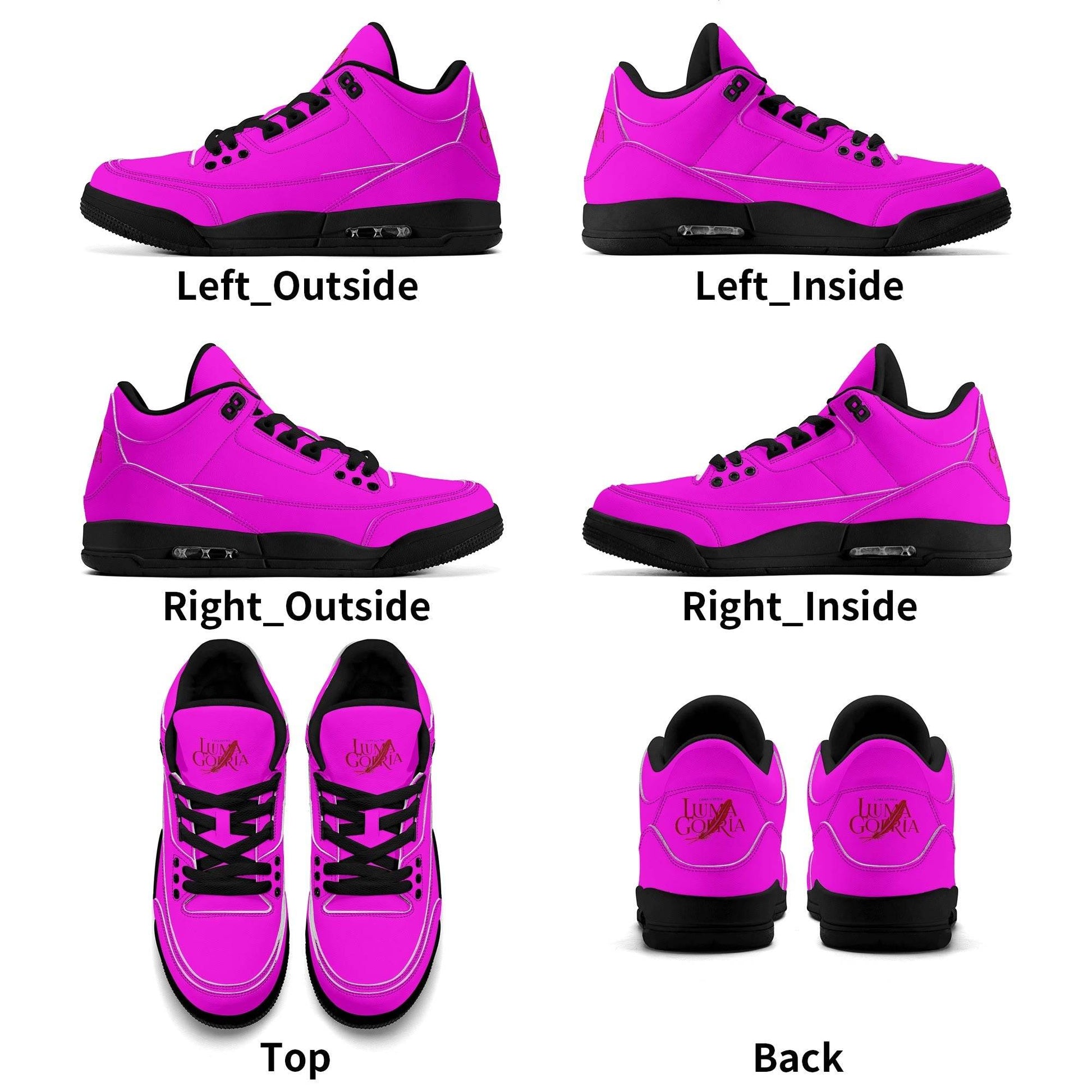 Womens High Top Retro Leather Basketball Sneakers - Luma Gorria vêtement
