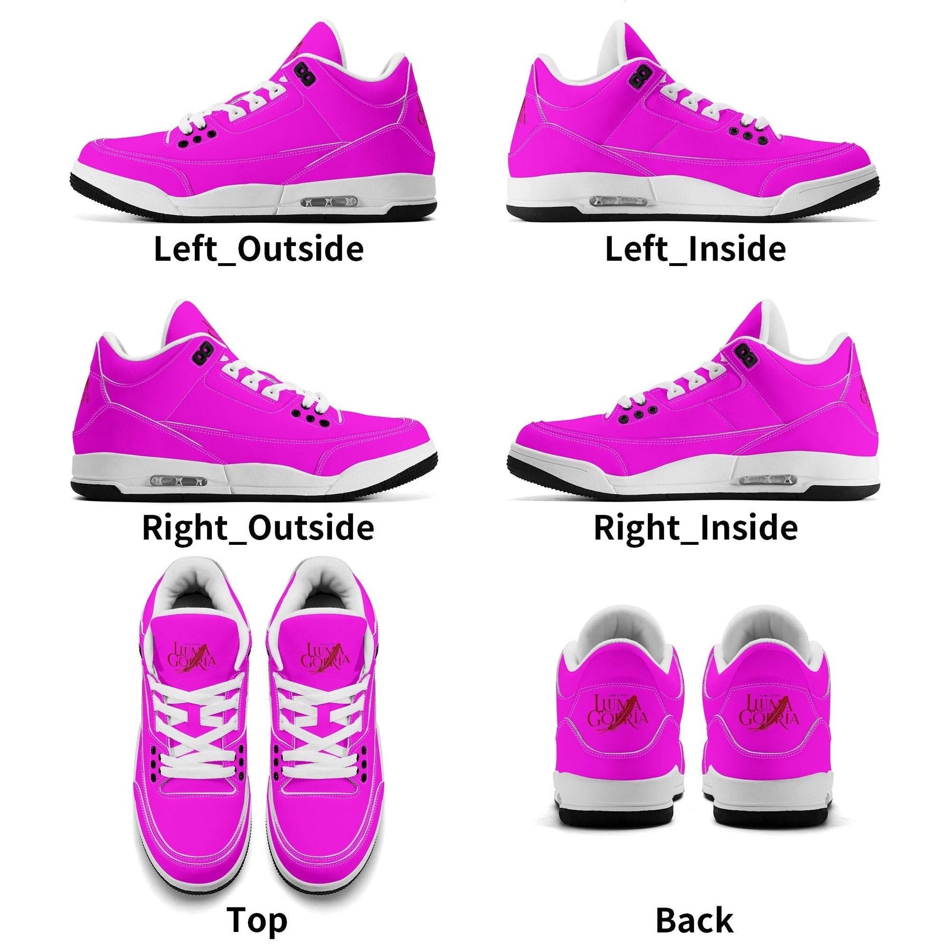 Womens High Top Retro Leather Basketball Sneakers - Luma Gorria vêtement