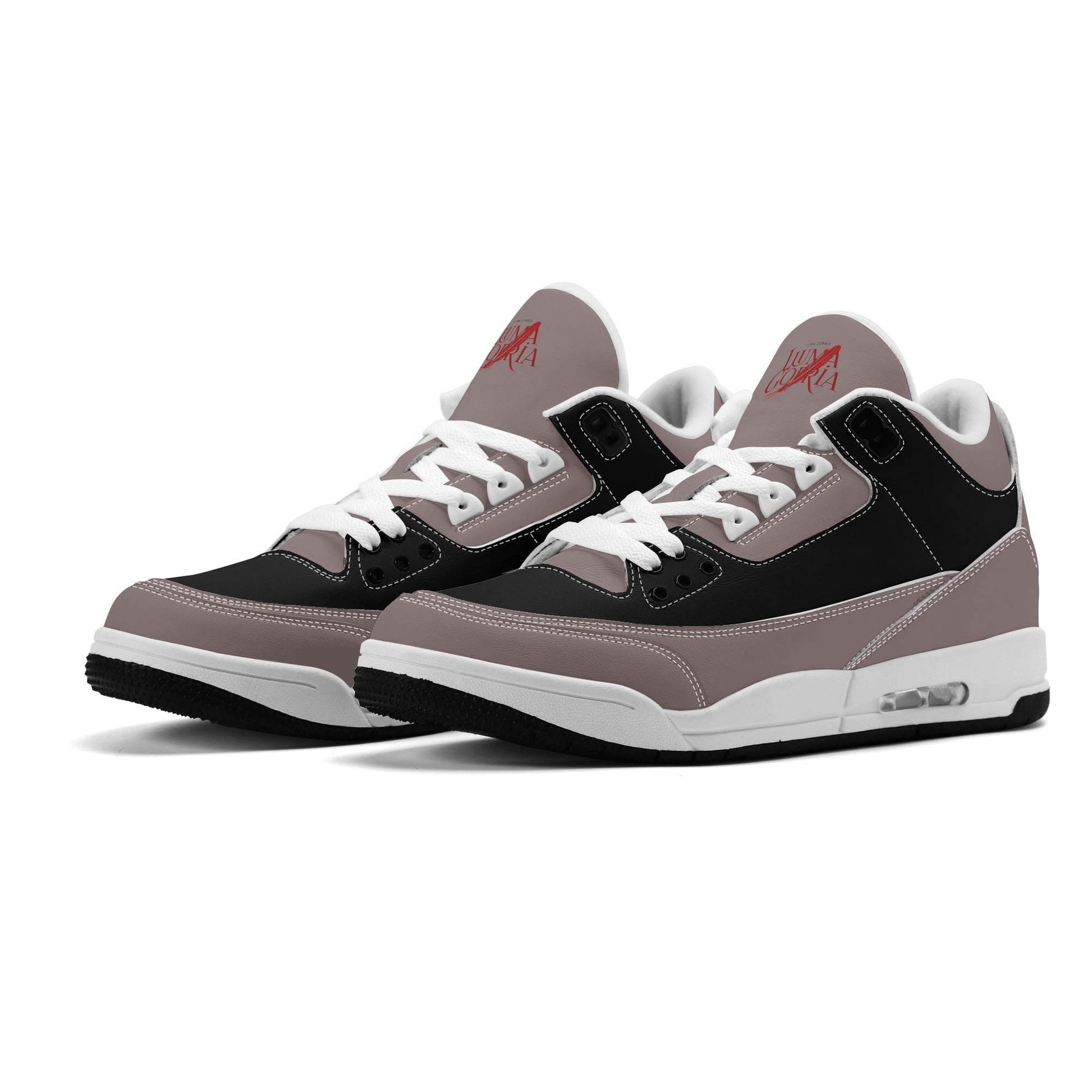 Womens High Top Retro Leather Basketball Sneakers - Luma Gorria vêtement