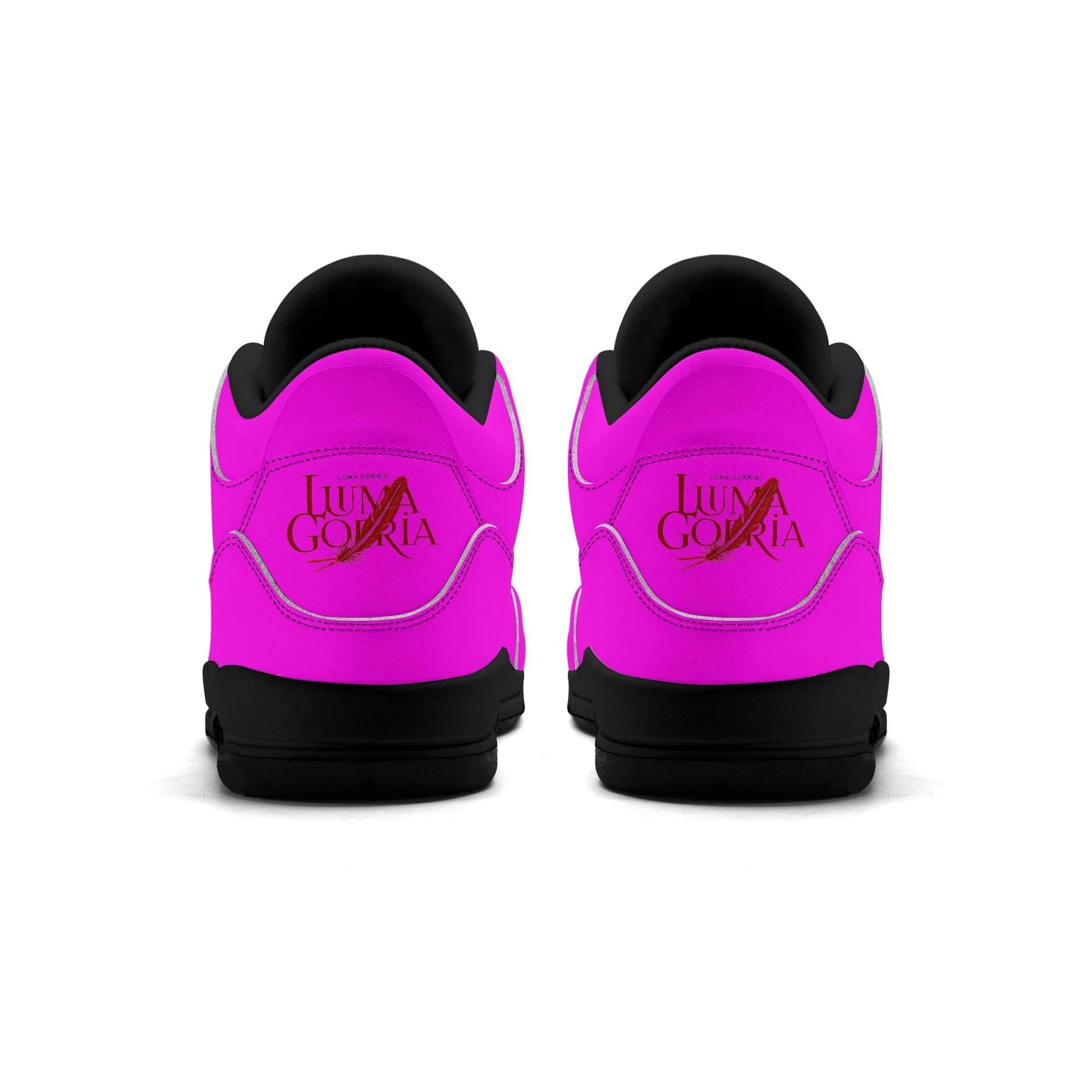 Womens High Top Retro Leather Basketball Sneakers - Luma Gorria vêtement
