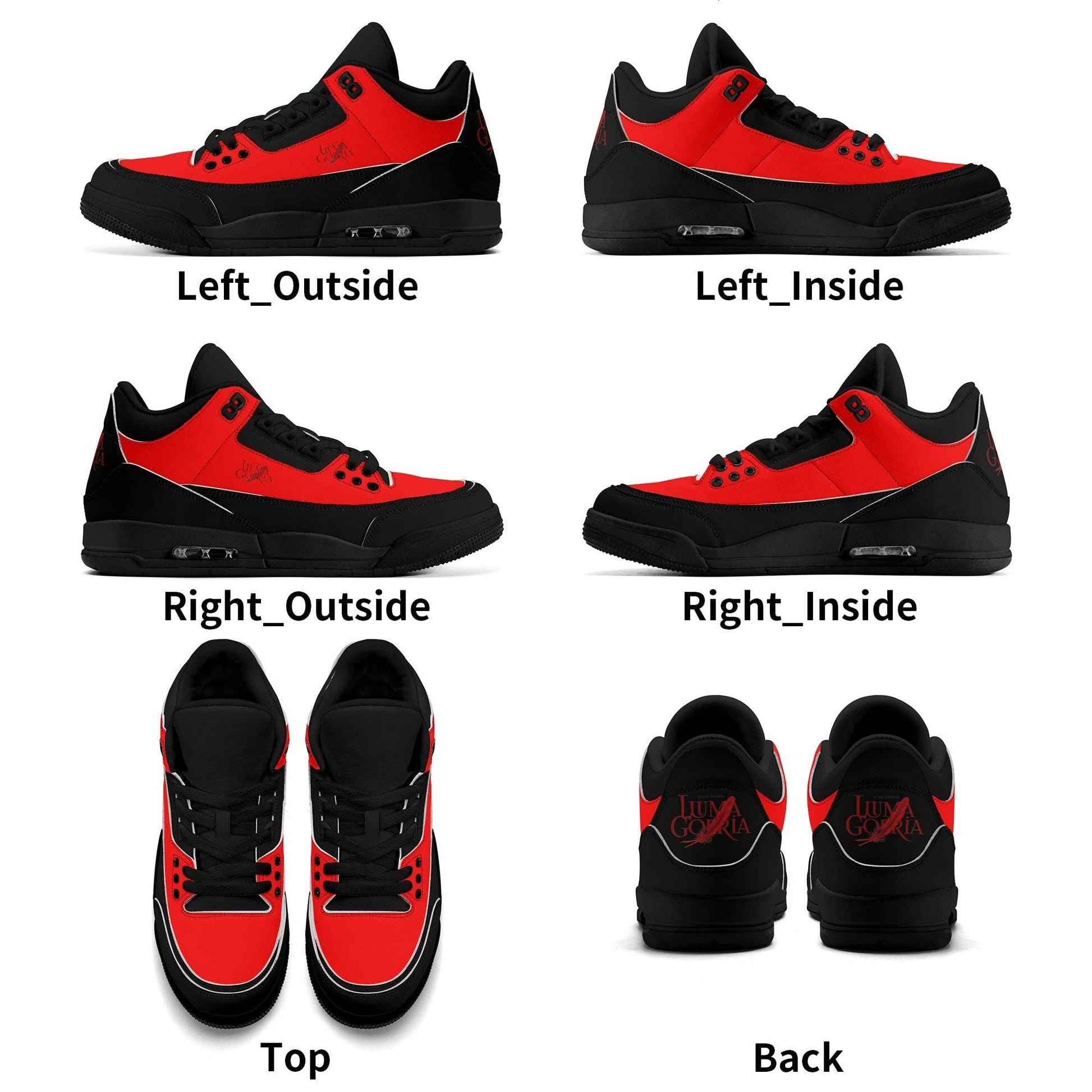 Womens High Top Retro Leather Basketball Sneakers - Luma Gorria vêtement
