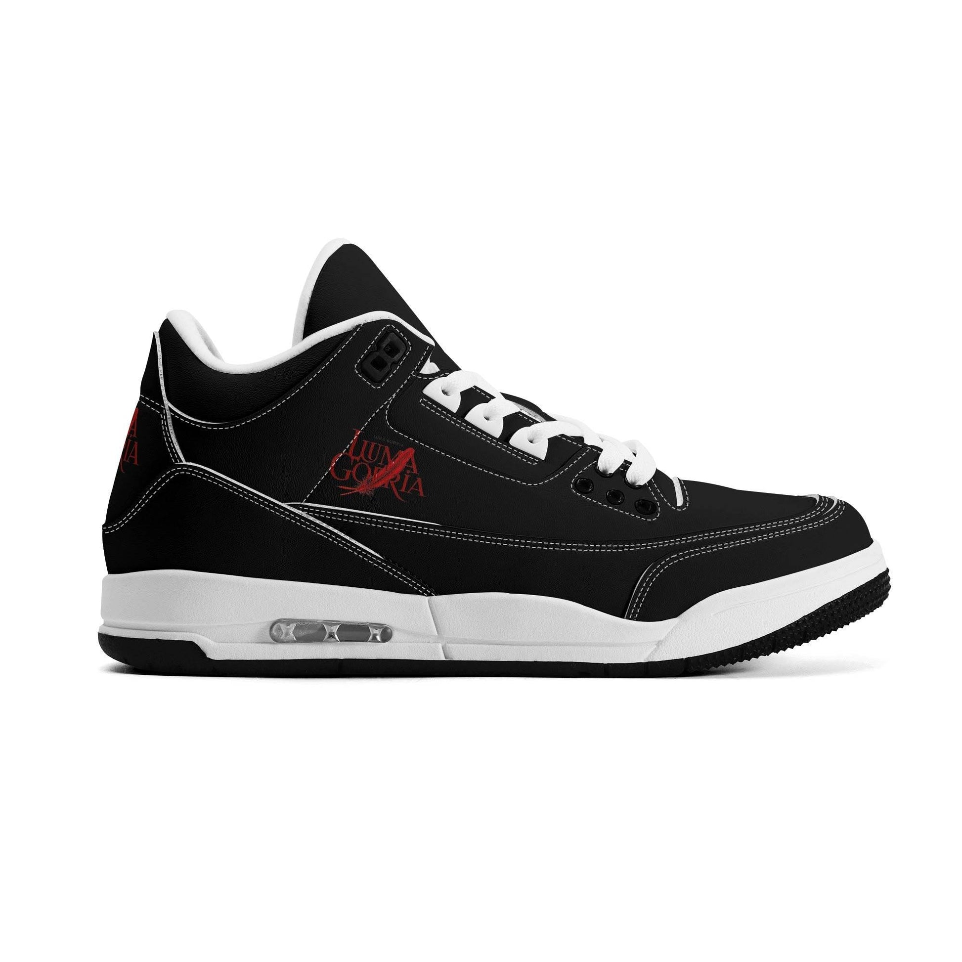 Womens High Top Retro Leather Basketball Sneakers - Luma Gorria vêtement