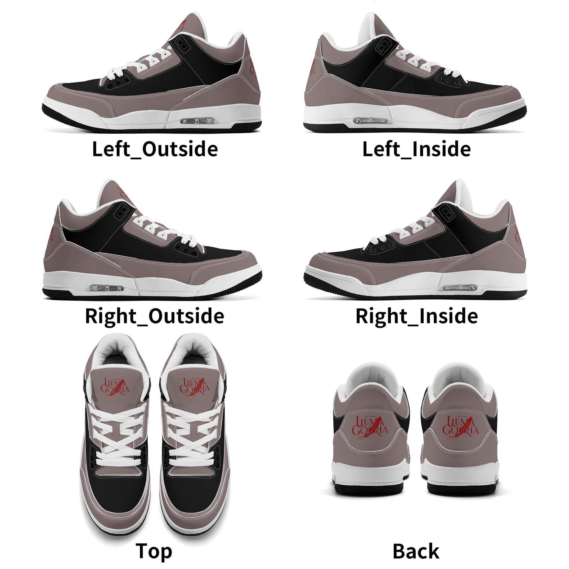 Womens High Top Retro Leather Basketball Sneakers - Luma Gorria vêtement