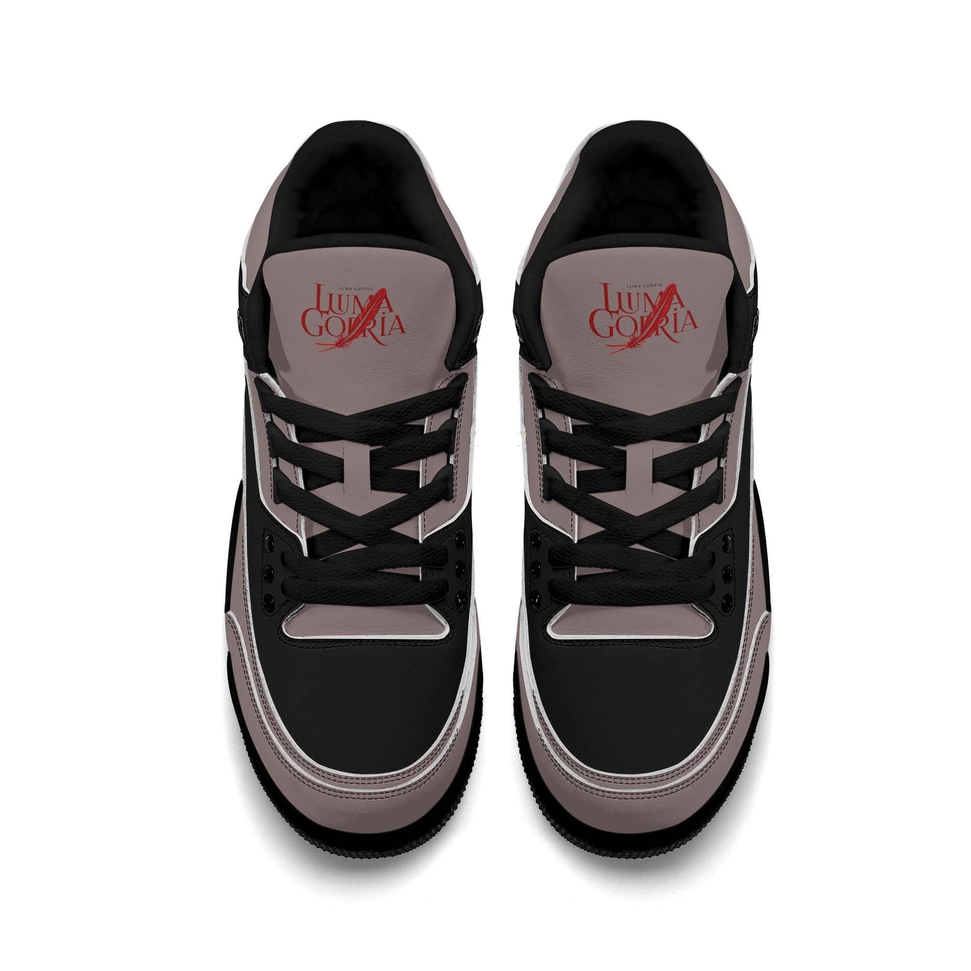 Womens High Top Retro Leather Basketball Sneakers - Luma Gorria vêtement