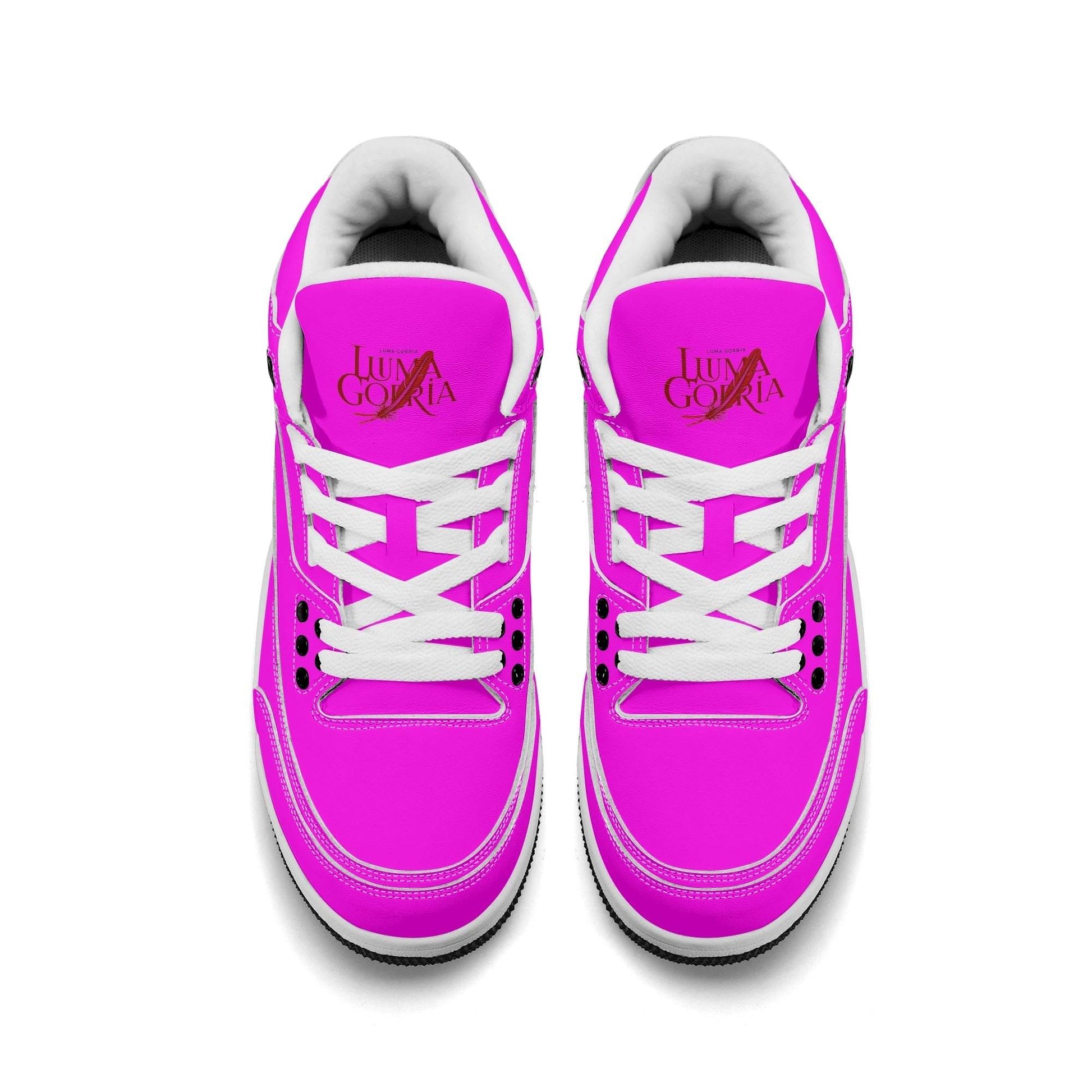 Womens High Top Retro Leather Basketball Sneakers - Luma Gorria vêtement