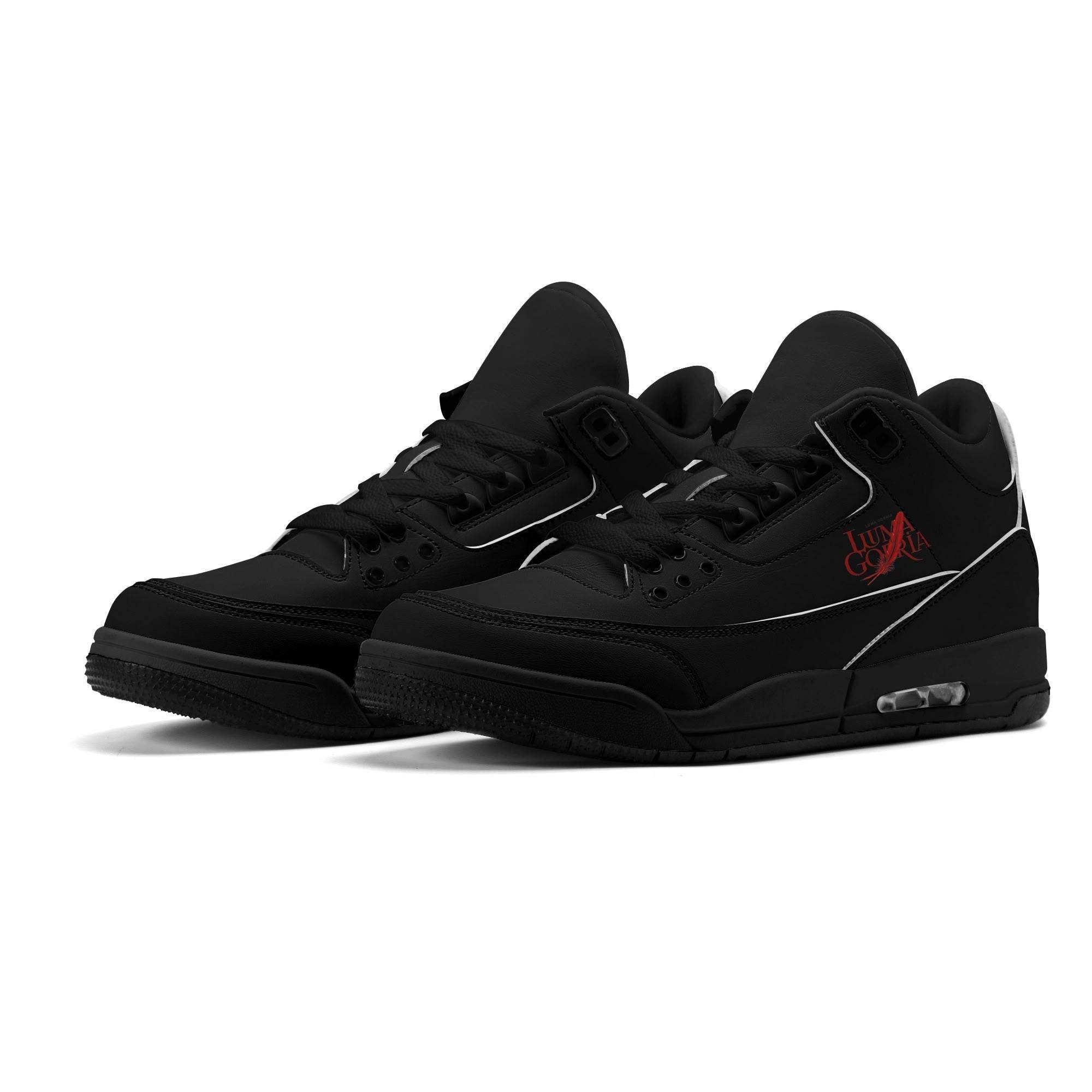 Womens High Top Retro Leather Basketball Sneakers - Luma Gorria vêtement