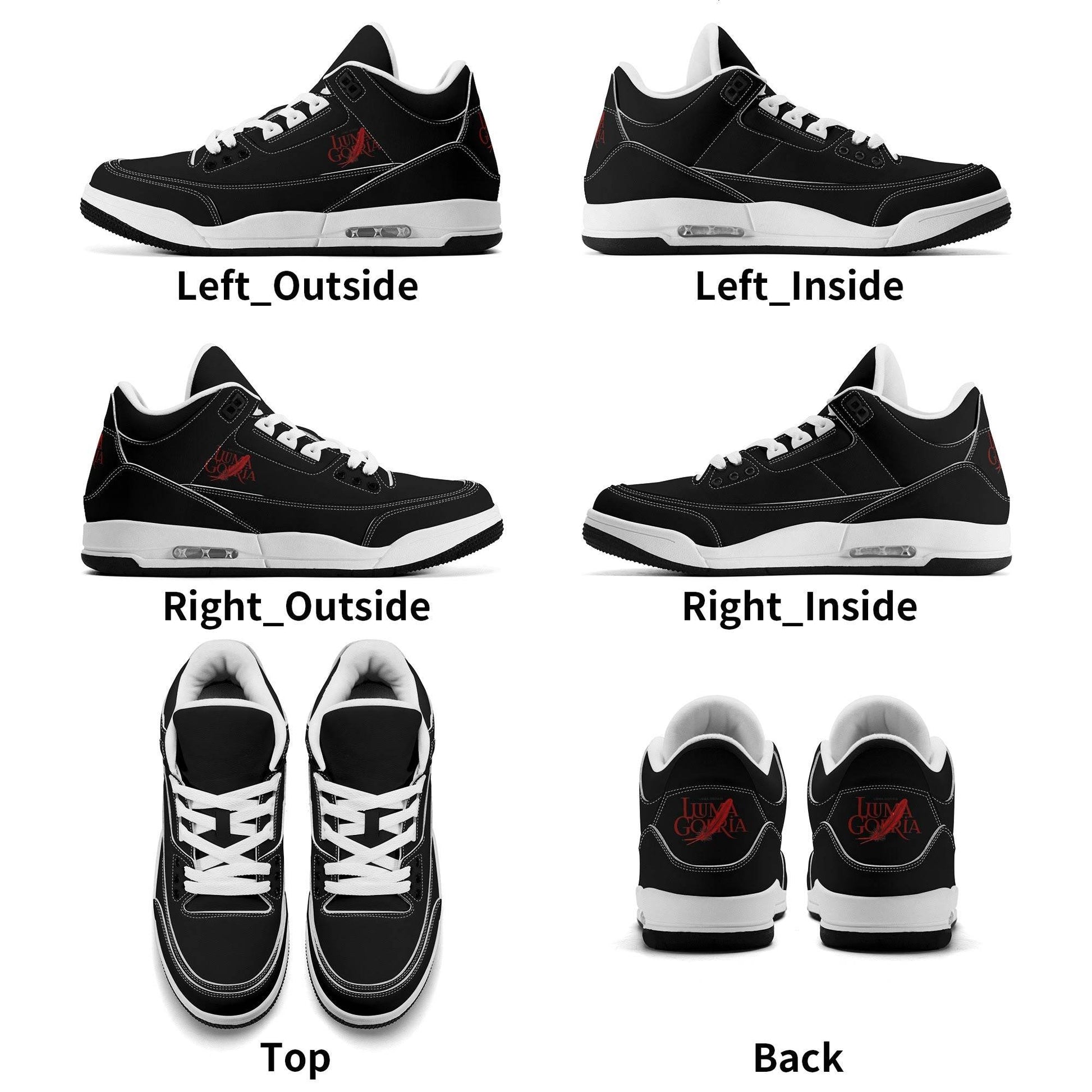 Womens High Top Retro Leather Basketball Sneakers - Luma Gorria vêtement