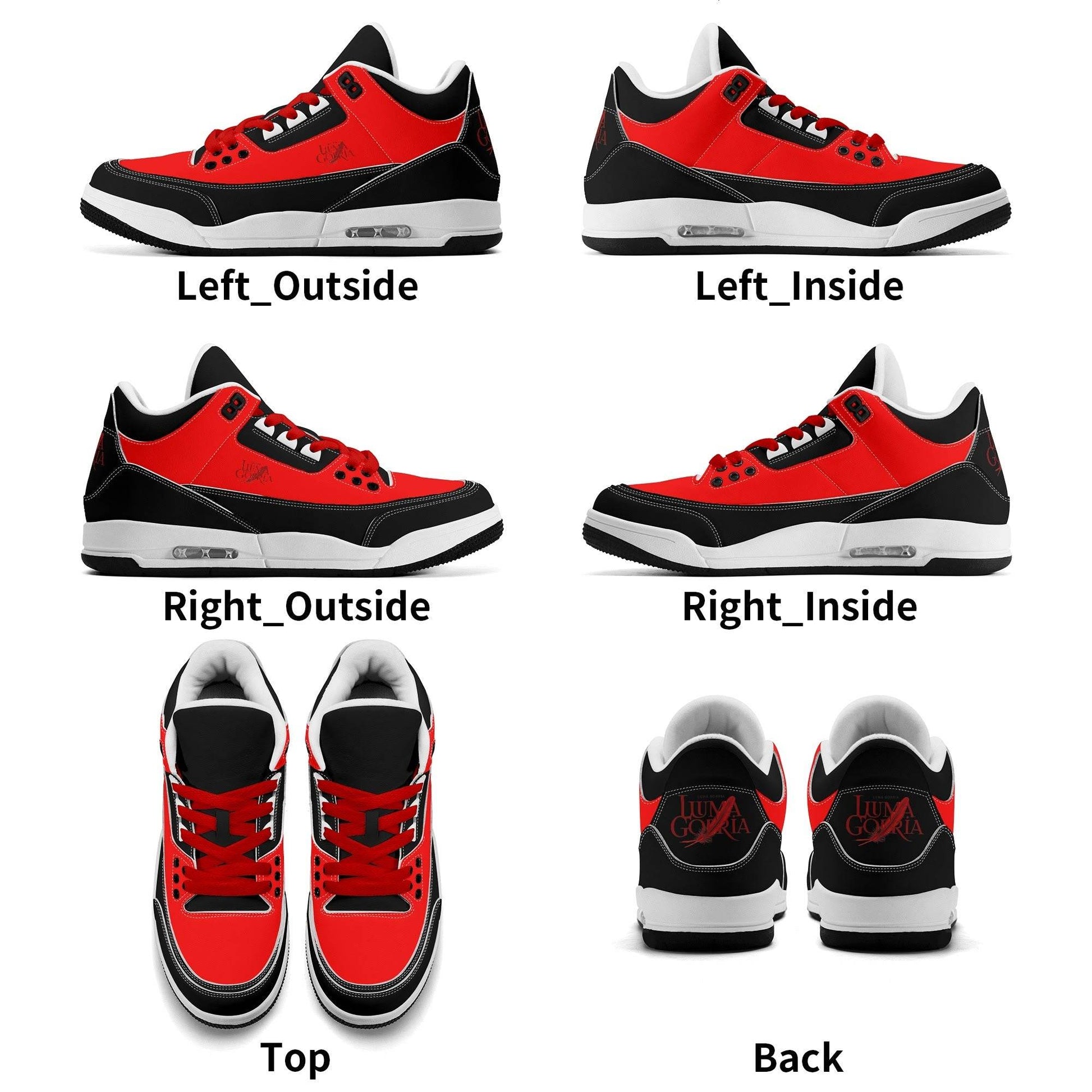 Womens High Top Retro Leather Basketball Sneakers - Luma Gorria vêtement